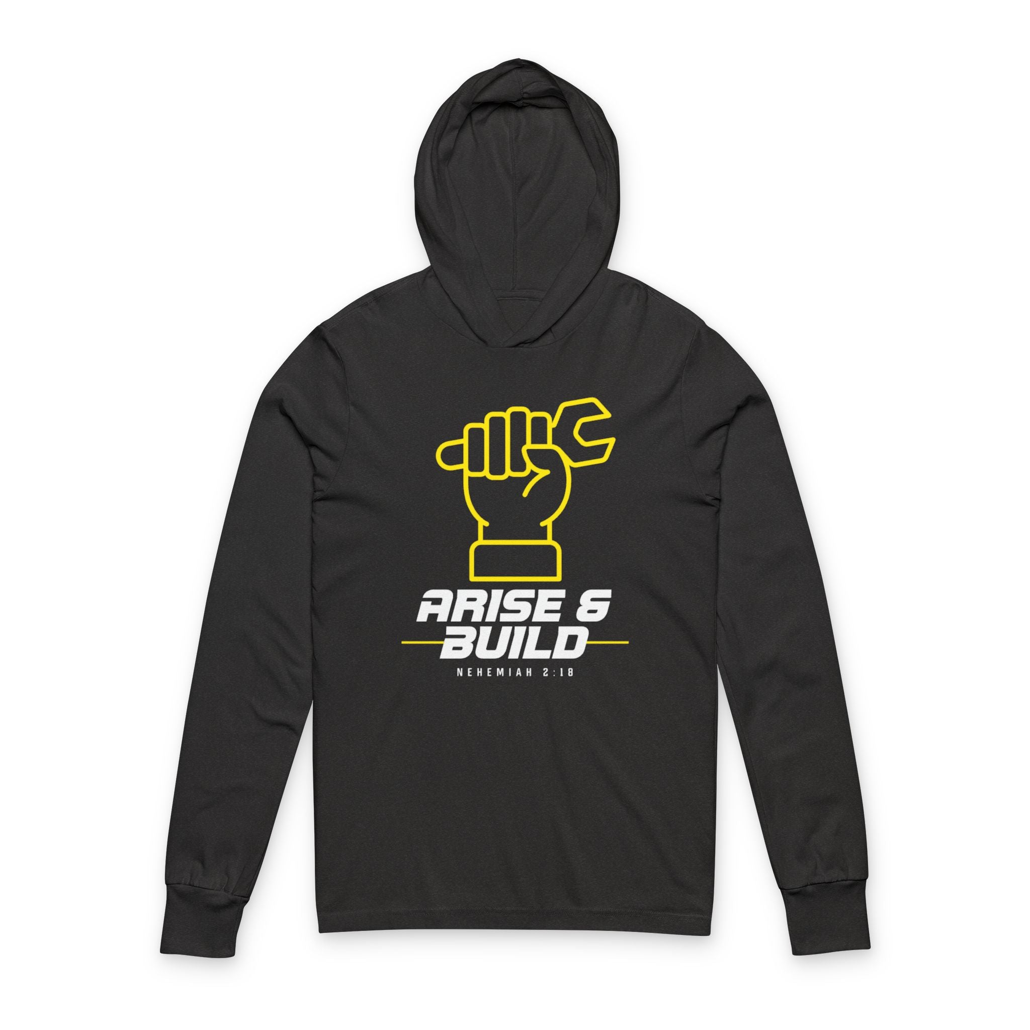 Mechanic Wrench Fist Hooded Long Sleeve Tee