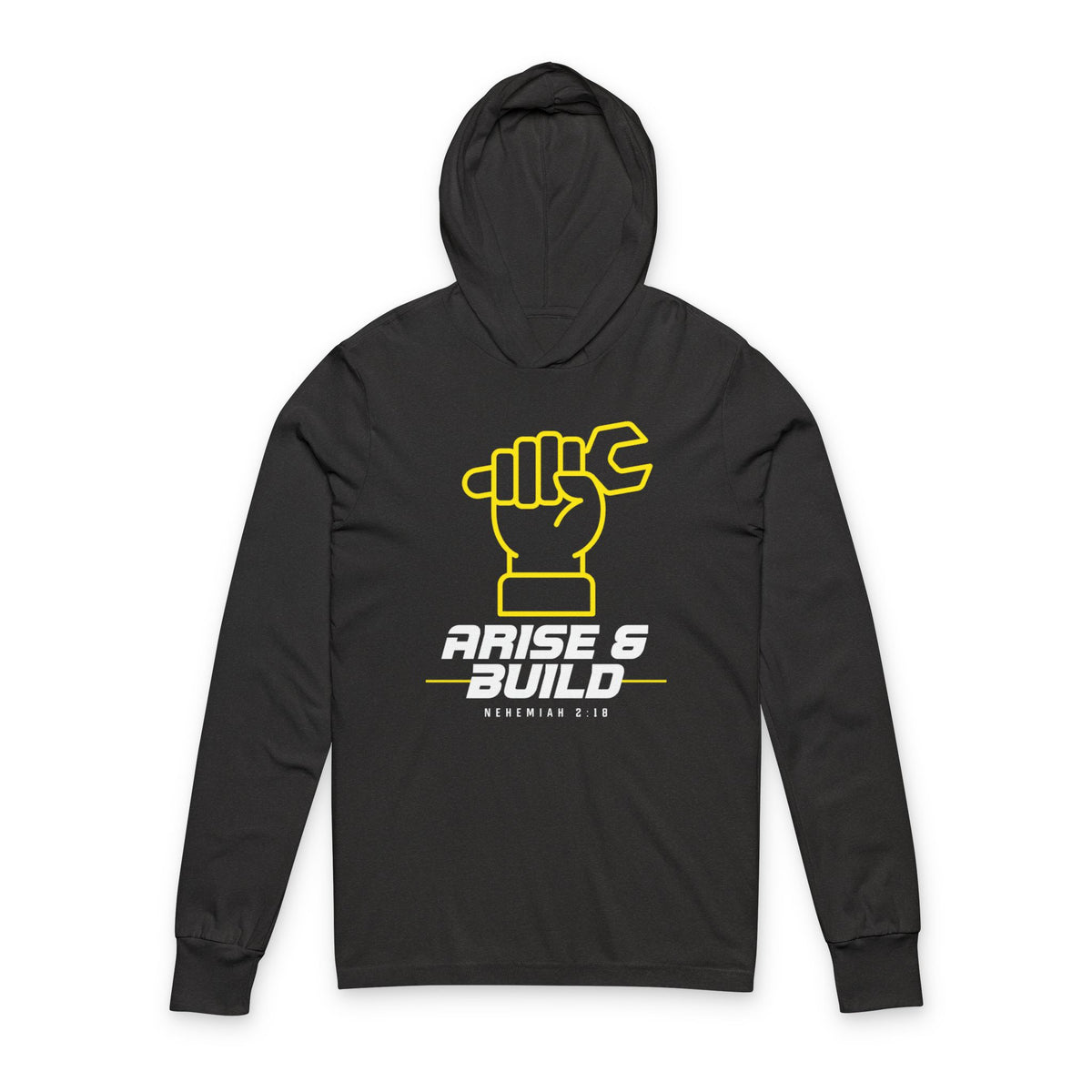 Mechanic Wrench Fist Hooded Long Sleeve Tee