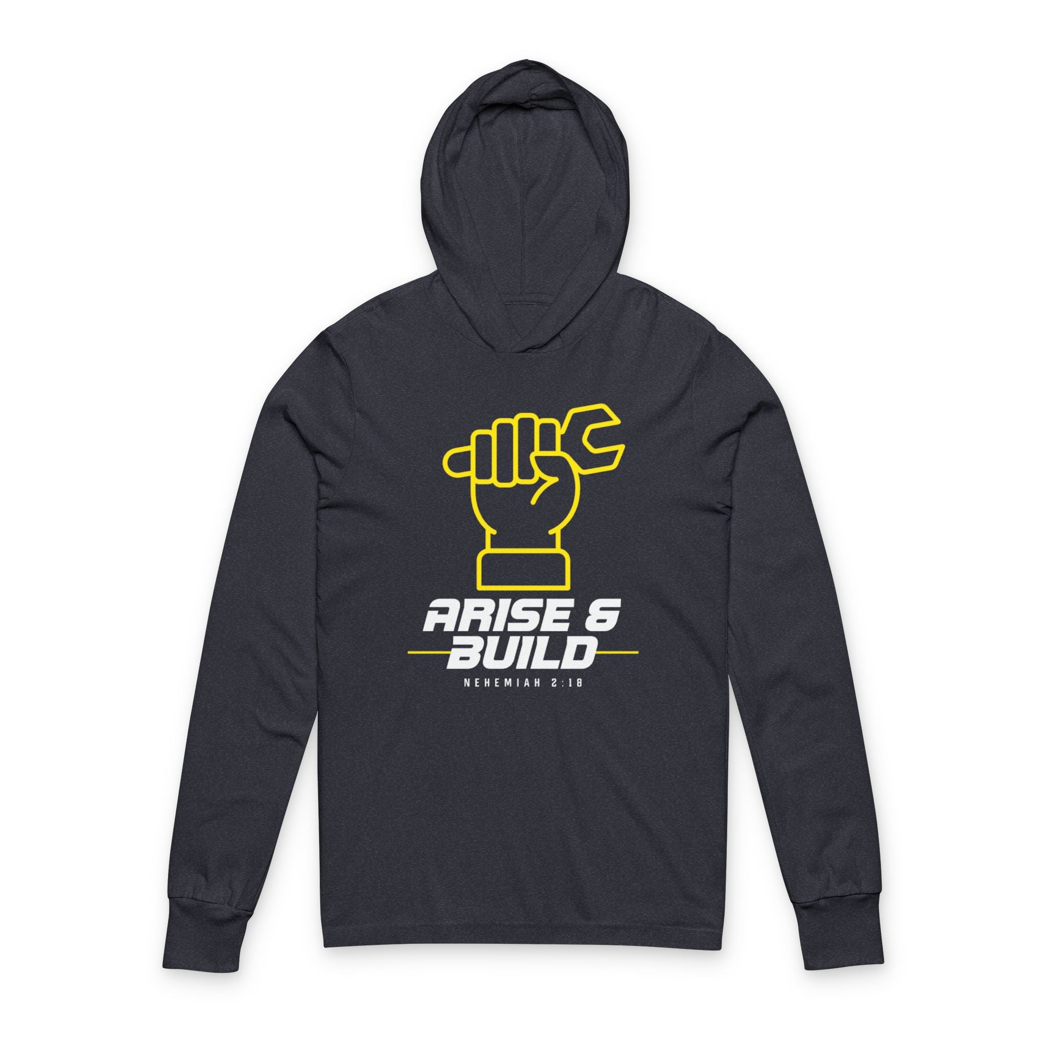 Mechanic Wrench Fist Hooded Long Sleeve Tee