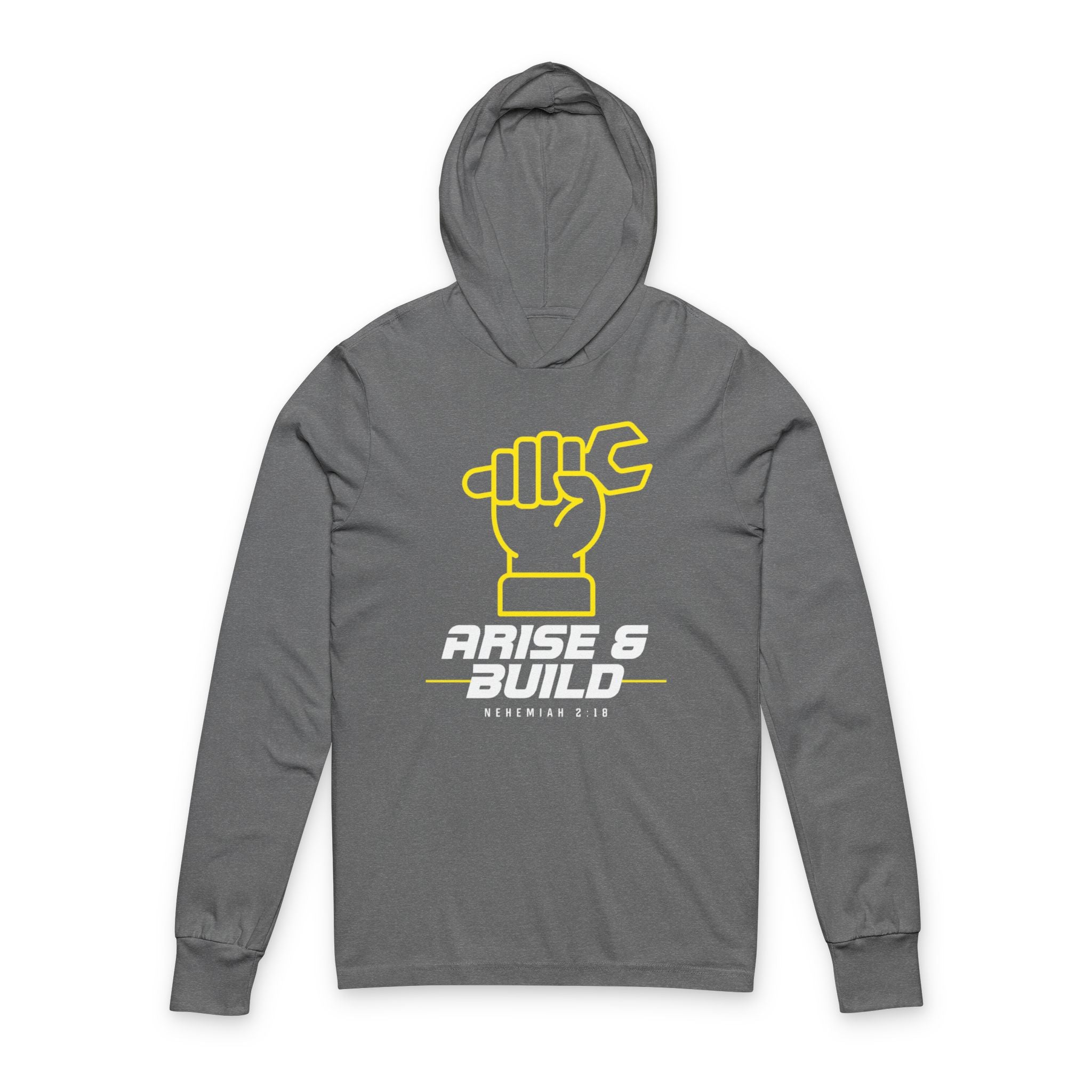 Mechanic Wrench Fist Hooded Long Sleeve Tee