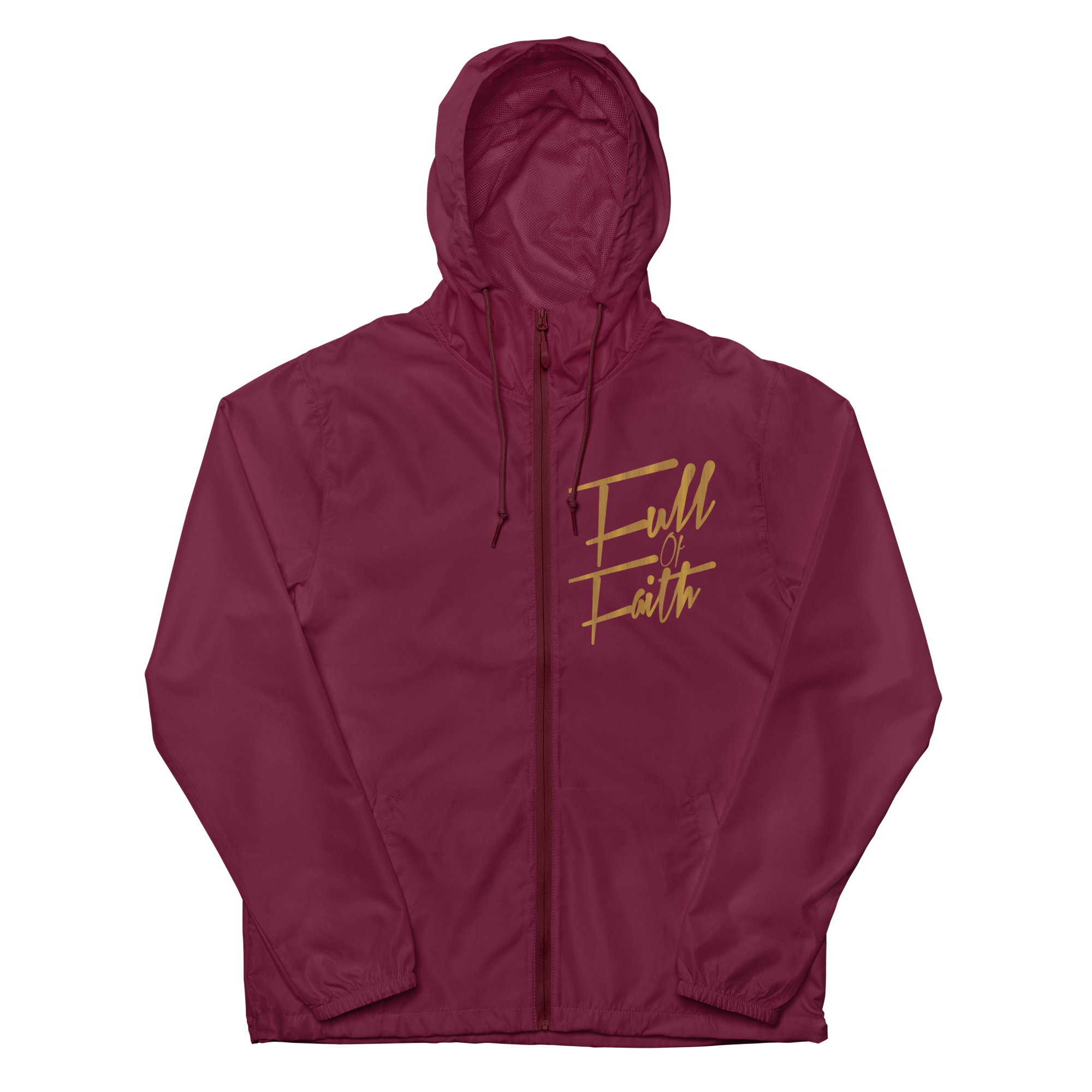 Full of Faith lightweight zip up windbreaker